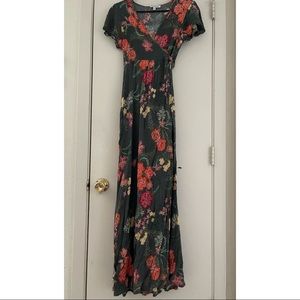Patrons of Peace floral maxi wrap dress.